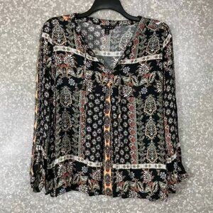Tribal Black and Red Patterned Blouse